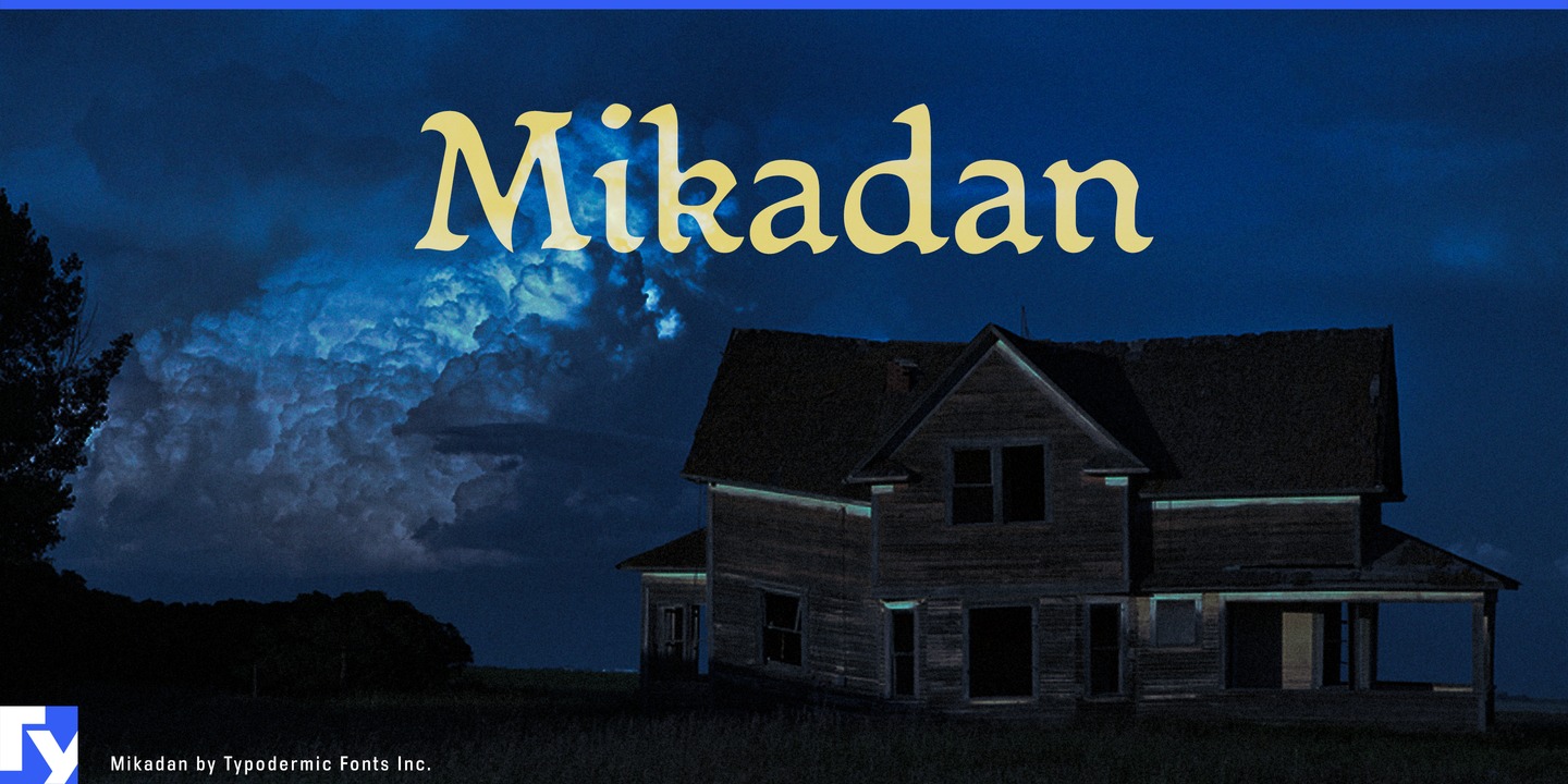 Ejemplo de fuente Mikadan Regular